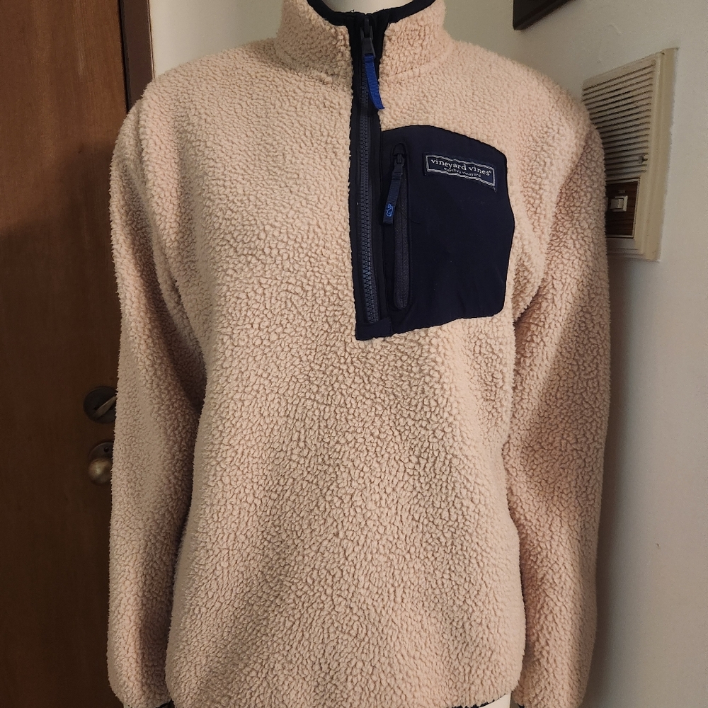 Vineyard Vines Stillwater Sherpa 1/4 Zip Pullover Boys/Girls L (16)